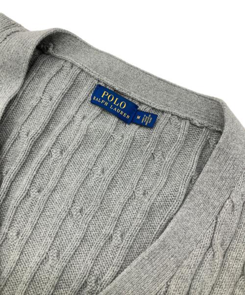 POLO RALPH LAUREN（ポロ・ラルフローレン）POLO RALPH LAUREN (ポロ・ラルフローレン) ケーブルニットカーディガン グレー サイズ:Mの古着・服飾アイテム