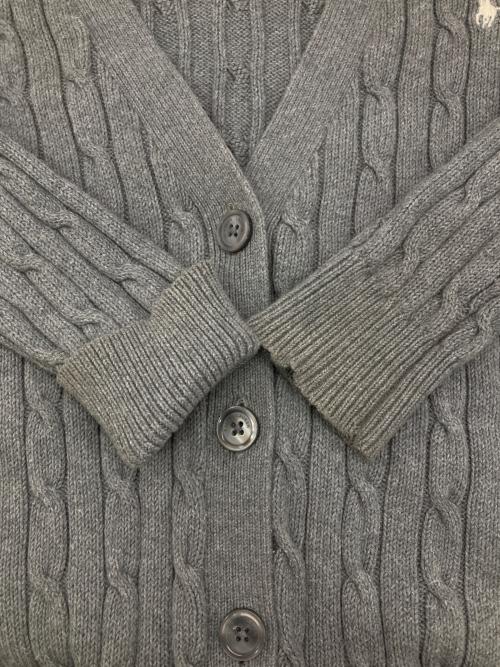 POLO RALPH LAUREN（ポロ・ラルフローレン）POLO RALPH LAUREN (ポロ・ラルフローレン) ケーブルニットカーディガン グレー サイズ:Mの古着・服飾アイテム