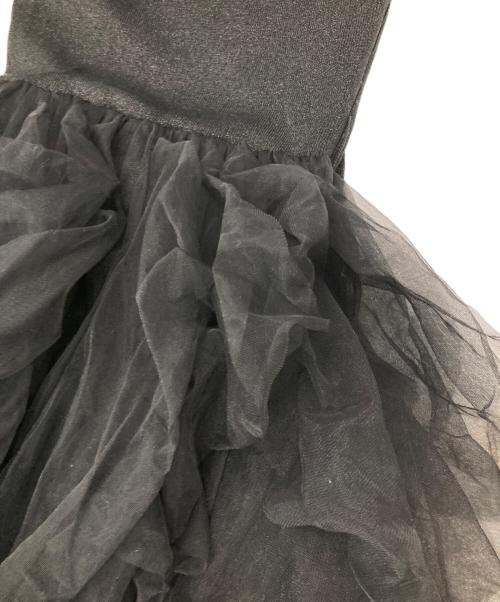 riu（リウ）riu (リウ) Tulle raffle docking knit dress ブラック サイズ:Freeの古着・服飾アイテム