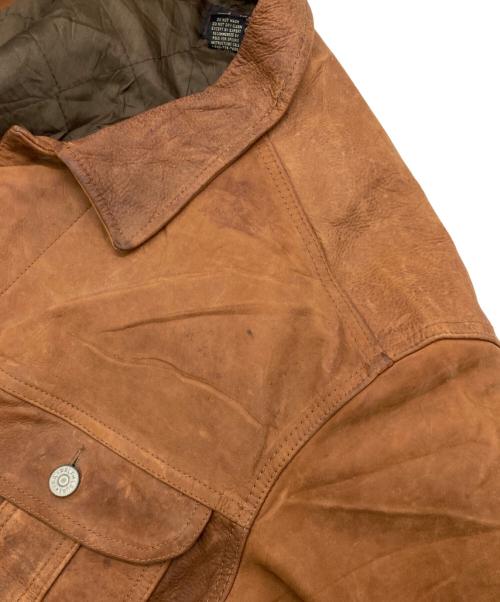 RRL（ダブルアールエル）RRL (ダブルアールエル) レザートラッカージャケット ブラウン サイズ:XLの古着・服飾アイテム