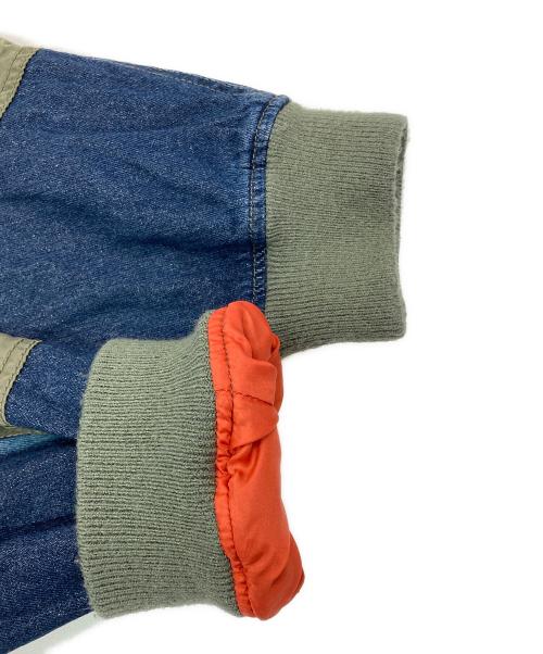 AVIREX（アヴィレックス）AVIREX (アヴィレックス) DENIM CUSTOM FLIGHT JACKET オリーブ×インディゴ サイズ:2XLの古着・服飾アイテム