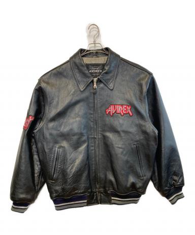 80s avirex leather varsity jacket Mサイズ 中古・古着通販】AVIREX (アヴィレックス) LEATHER VARSITY JACKET
