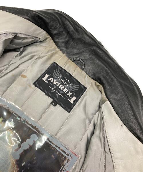 AVIREX（アヴィレックス）AVIREX (アヴィレックス) LEATHER VARSITY JACKET ブラック サイズ:XLの古着・服飾アイテム