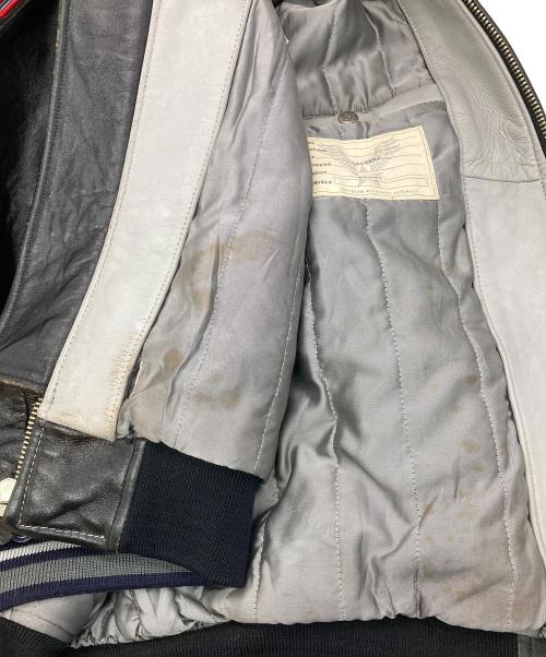 AVIREX（アヴィレックス）AVIREX (アヴィレックス) LEATHER VARSITY JACKET ブラック サイズ:XLの古着・服飾アイテム