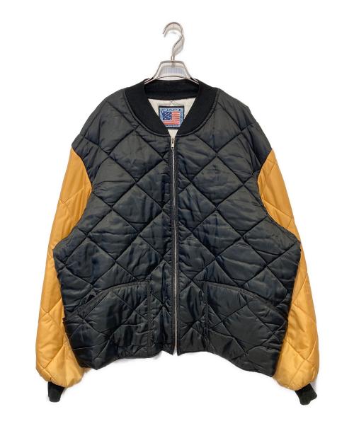 snap wear（スナップウェアー）snap wear (スナップウェアー) 「古着」キルティングジャケット ブラック×イエロー サイズ:表記無しの古着・服飾アイテム