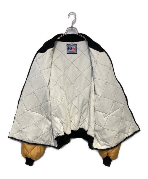 snap wear（スナップウェアー）snap wear (スナップウェアー) 「古着」キルティングジャケット ブラック×イエロー サイズ:表記無しの古着・服飾アイテム