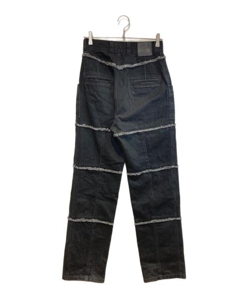 AMBUSH（アンブッシュ）AMBUSH (アンブッシュ) ファーステッチデザイン テーパード デニムパンツ ブラック サイズ:2の古着・服飾アイテム