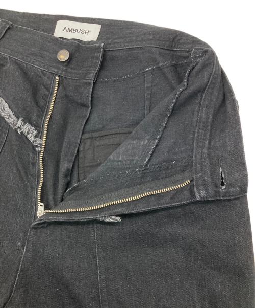 AMBUSH（アンブッシュ）AMBUSH (アンブッシュ) ファーステッチデザイン テーパード デニムパンツ ブラック サイズ:2の古着・服飾アイテム
