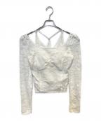 Snidel×Chacottスナイデル×チャコット）の古着「レース柄編みプルオーバー」｜ホワイト