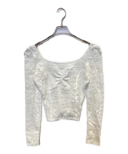 Snidel（スナイデル）Snidel (スナイデル) Chacott (チャコット) レース柄編みプルオーバー ホワイト サイズ:Fの古着・服飾アイテム