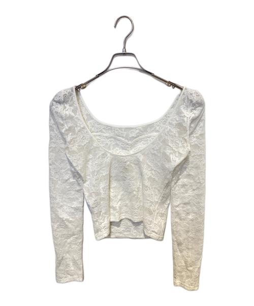 Snidel（スナイデル）Snidel (スナイデル) Chacott (チャコット) レース柄編みプルオーバー ホワイト サイズ:Fの古着・服飾アイテム