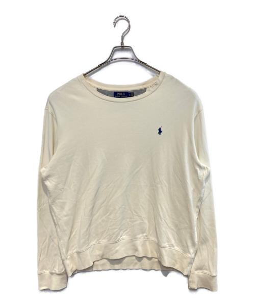 POLO RALPH LAUREN（ポロ・ラルフローレン）POLO RALPH LAUREN (ポロ・ラルフローレン) クルーネックL/Sスウェット ホワイト サイズ:Lの古着・服飾アイテム