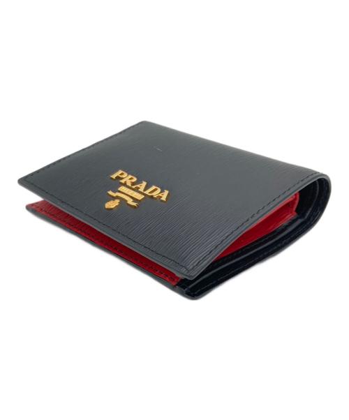 PRADA（プラダ）PRADA (プラダ) コンパクトウォレット ブラックの古着・服飾アイテム