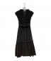 L'AUBE BLANC（ローブ ブラン）の古着「Pleats collar Chiffon Dress」｜ブラック