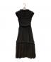 L'AUBE BLANC (ローブ ブラン) Pleats collar Chiffon Dress ブラック サイズ:M：17000円