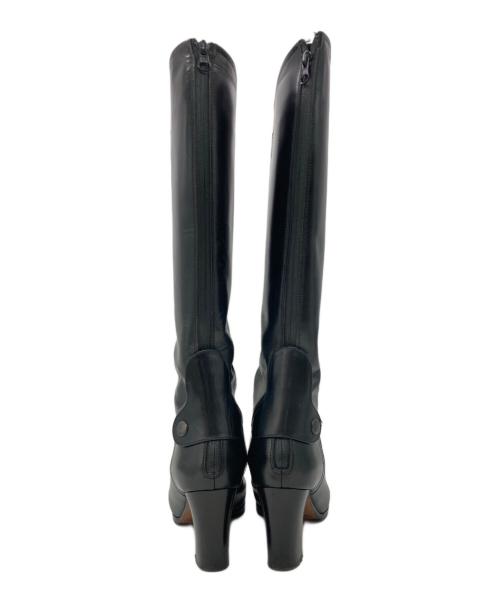JIL SANDER（ジルサンダー）JIL SANDER (ジルサンダー) バックジップ レザー ロング ブーツ ブラック サイズ:36の古着・服飾アイテム