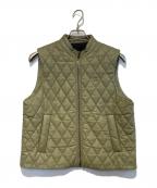 COACHコーチ）の古着「レザー キルテッド ベスト」｜グレー