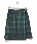 O'NEIL OF DUBLINオニールオブダブリン）の古着「プリーツラップスカート」｜ネイビー×グリーン