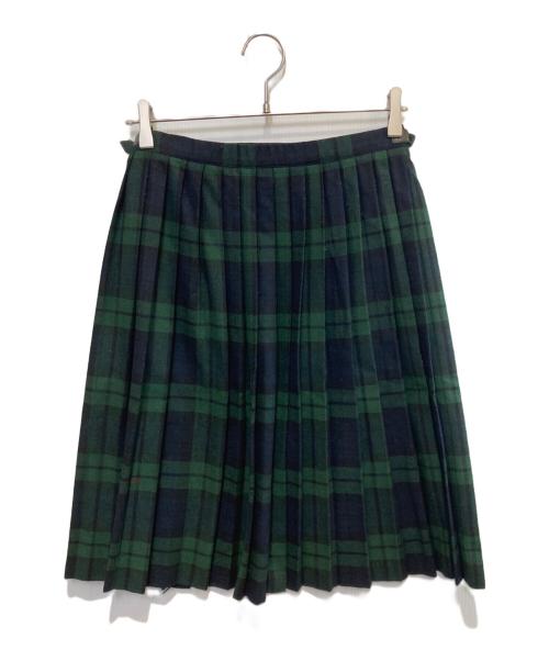 O'NEIL OF DUBLIN（オニールオブダブリン）O'NEIL OF DUBLIN (オニールオブダブリン) プリーツラップスカート ネイビー×グリーン サイズ:38の古着・服飾アイテム