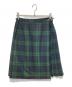 O'NEIL OF DUBLIN（オニールオブダブリン）の古着「プリーツラップスカート」｜ネイビー×グリーン