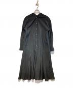 BEARDSLEYビアズリー）の古着「カラーレスシャツワンピース」｜ブラック