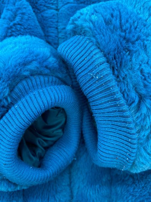 UGG（アグ）UGG (アグ) ステンカラー フェイクファーコート ブルー サイズ:Ｌの古着・服飾アイテム