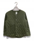 ORCIVALオーシバル）の古着「コットンキルトカラーレスジャケット」｜オリーブ