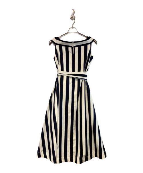 JENNE（ジェンヌ）JENNE (ジェンヌ) 2WAYシルエットパリジェンヌワンピース ネイビー×ホワイト サイズ:Lの古着・服飾アイテム