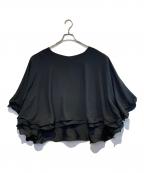 JENNEジェンヌ）の古着「Vネックフラワーメローケープ」｜ブラック