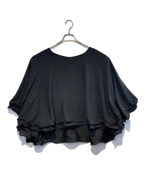 JENNE（ジェンヌ）JENNE (ジェンヌ) Vネックフラワーメローケープ ブラック サイズ:Sの古着・服飾アイテム