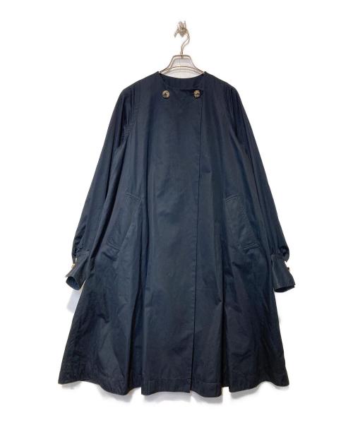 ELIN（エリン）ELIN (エリン) ノーカラートレンチコート ネイビー サイズ:38の古着・服飾アイテム