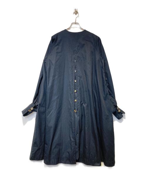 ELIN（エリン）ELIN (エリン) ノーカラートレンチコート ネイビー サイズ:38の古着・服飾アイテム