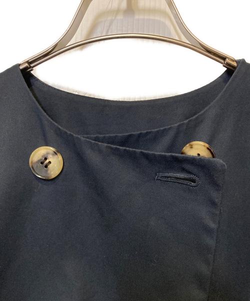 ELIN（エリン）ELIN (エリン) ノーカラートレンチコート ネイビー サイズ:38の古着・服飾アイテム