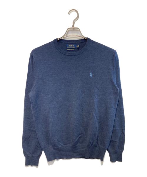 POLO RALPH LAUREN（ポロ・ラルフローレン）POLO RALPH LAUREN (ポロ・ラルフローレン) ウールクルーネックニット ネイビー サイズ:Sの古着・服飾アイテム
