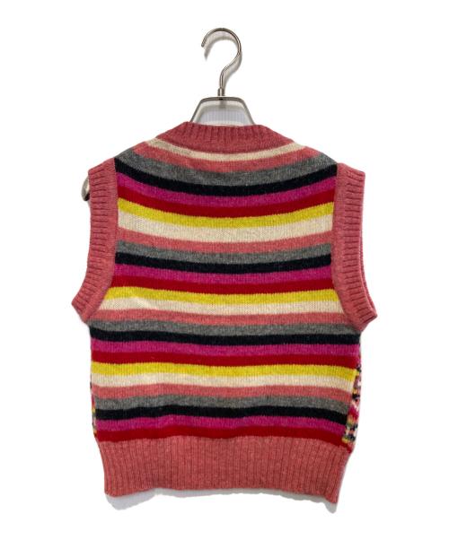 MOLLY GODDARD（モリー ゴダード）MOLLY GODDARD (モリー ゴダード) ジャガードニットベスト レッド サイズ:M 未使用品の古着・服飾アイテム