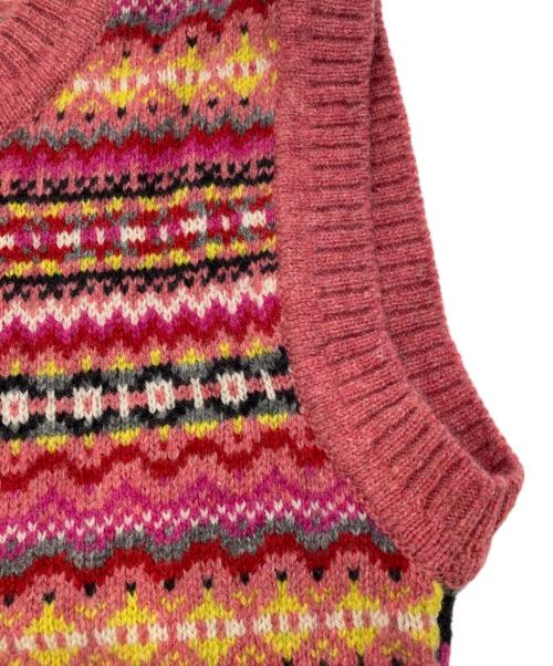 MOLLY GODDARD（モリー ゴダード）MOLLY GODDARD (モリー ゴダード) ジャガードニットベスト レッド サイズ:M 未使用品の古着・服飾アイテム