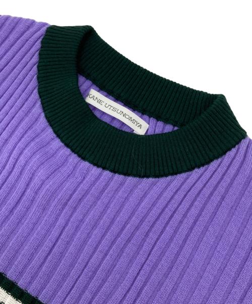 AKANE UTSUNOMIYA（アカネウツノミヤ）AKANE UTSUNOMIYA (アカネウツノミヤ) リブニット パープル サイズ:FREE 未使用品の古着・服飾アイテム