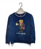 POLO RALPH LAURENポロ・ラルフローレン）の古着「ポロベア刺繍クルーネックスウェット」｜ネイビー