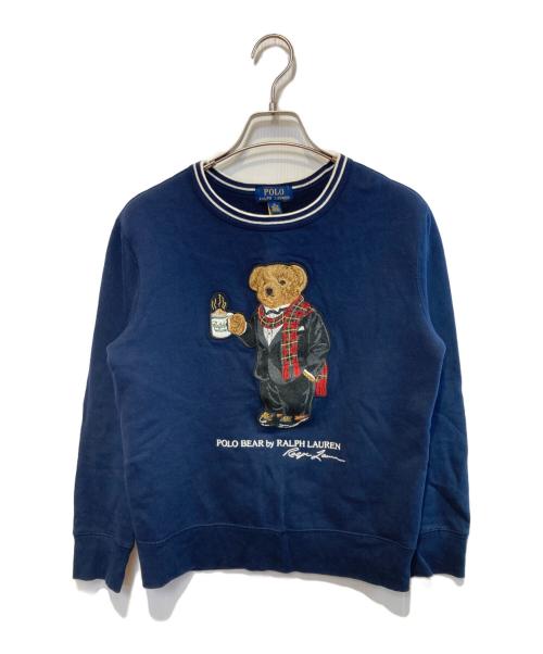 POLO RALPH LAUREN（ポロ・ラルフローレン）POLO RALPH LAUREN (ポロ・ラルフローレン) ポロベア刺繍クルーネックスウェット ネイビー サイズ:M(キッズサイズ)の古着・服飾アイテム