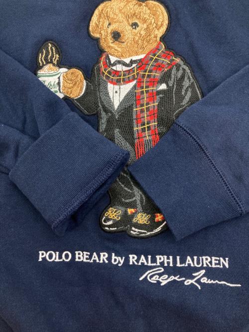 POLO RALPH LAUREN（ポロ・ラルフローレン）POLO RALPH LAUREN (ポロ・ラルフローレン) ポロベア刺繍クルーネックスウェット ネイビー サイズ:M(キッズサイズ)の古着・服飾アイテム