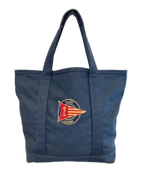 RALPH LAUREN（ラルフローレン）RALPH LAUREN (ラルフローレン) キャンバストートバッグ ネイビーの古着・服飾アイテム