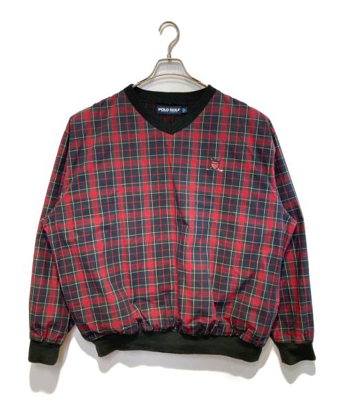 POLO GOLF（ポロ ゴルフ）POLO GOLF (ポロ ゴルフ) ［古着］コットンVネックプルオーバー ネイビー×レッド サイズ:Lの古着・服飾アイテム