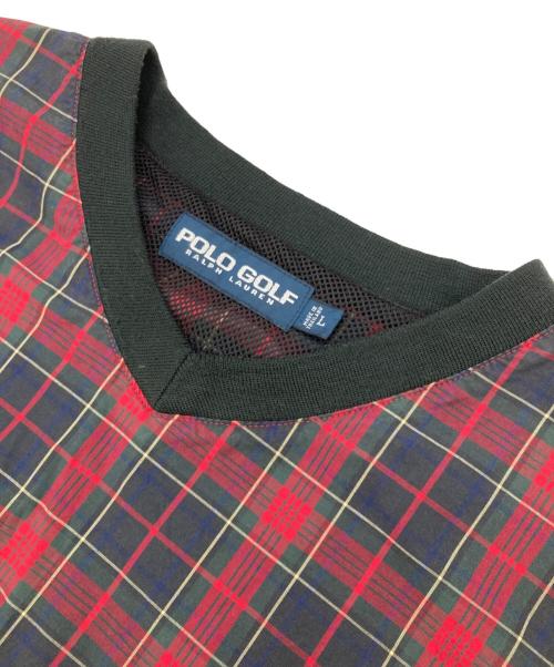 POLO GOLF（ポロ ゴルフ）POLO GOLF (ポロ ゴルフ) ［古着］コットンVネックプルオーバー ネイビー×レッド サイズ:Lの古着・服飾アイテム