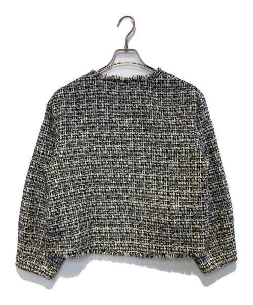 23区（ニジュウサンク）23区 (ニジュウサンク) ファンシーミックスツイードジャケット ブラック×ホワイト サイズ:Mの古着・服飾アイテム