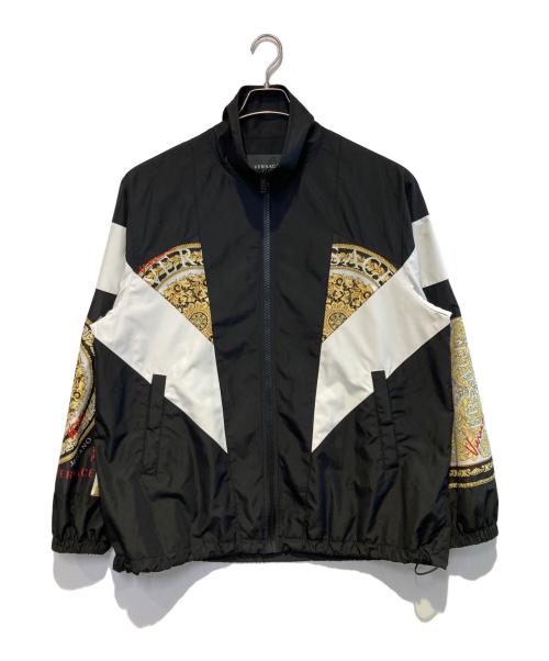 VERSACE（ヴェルサーチェ）VERSACE (ヴェルサーチェ) バロックプリントジップアップトラックジャケット ブラック×ホワイト サイズ:44の古着・服飾アイテム