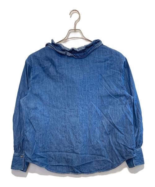 NOLLEY'S（ノーリーズ）NOLLEY'S (ノーリーズ) RM denimフリルギャザーデニムブラウス インディゴ サイズ:Freeの古着・服飾アイテム