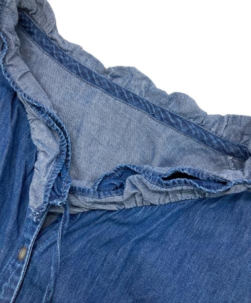 NOLLEY'S（ノーリーズ）NOLLEY'S (ノーリーズ) RM denimフリルギャザーデニムブラウス インディゴ サイズ:Freeの古着・服飾アイテム