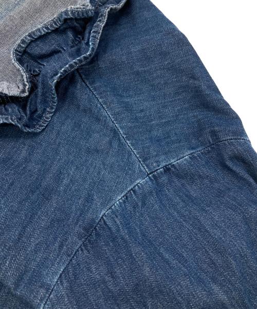 NOLLEY'S（ノーリーズ）NOLLEY'S (ノーリーズ) RM denimフリルギャザーデニムブラウス インディゴ サイズ:Freeの古着・服飾アイテム
