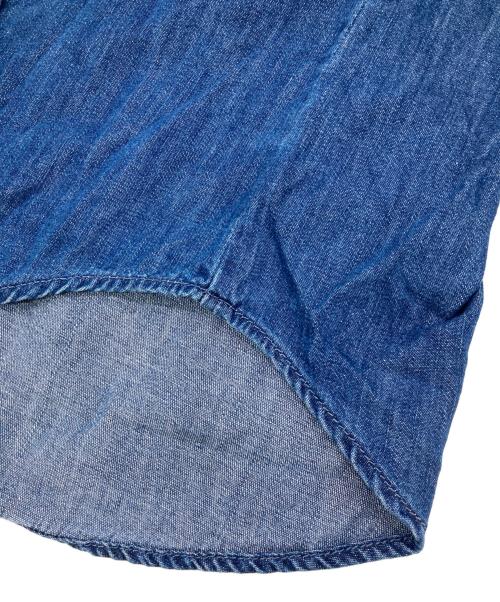 NOLLEY'S（ノーリーズ）NOLLEY'S (ノーリーズ) RM denimフリルギャザーデニムブラウス インディゴ サイズ:Freeの古着・服飾アイテム
