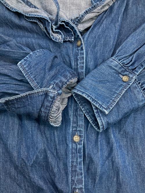 NOLLEY'S（ノーリーズ）NOLLEY'S (ノーリーズ) RM denimフリルギャザーデニムブラウス インディゴ サイズ:Freeの古着・服飾アイテム